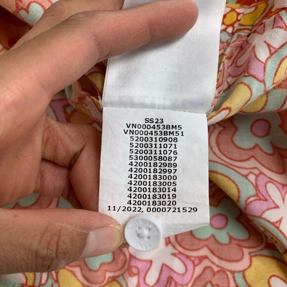 Vans Shirt Womens XS Extra Small Multi Resort Floral Front Button Retro Collar - Picture 10 of 13